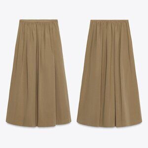 ZARA cape midi taupe skirt 8824